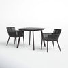 Virasat Outdoor Patio Seating Set 2 Chairs and 1 Table Set (Dark Brown) Braided & Rope-VIRASAT FURNITURE & FURNISHING
