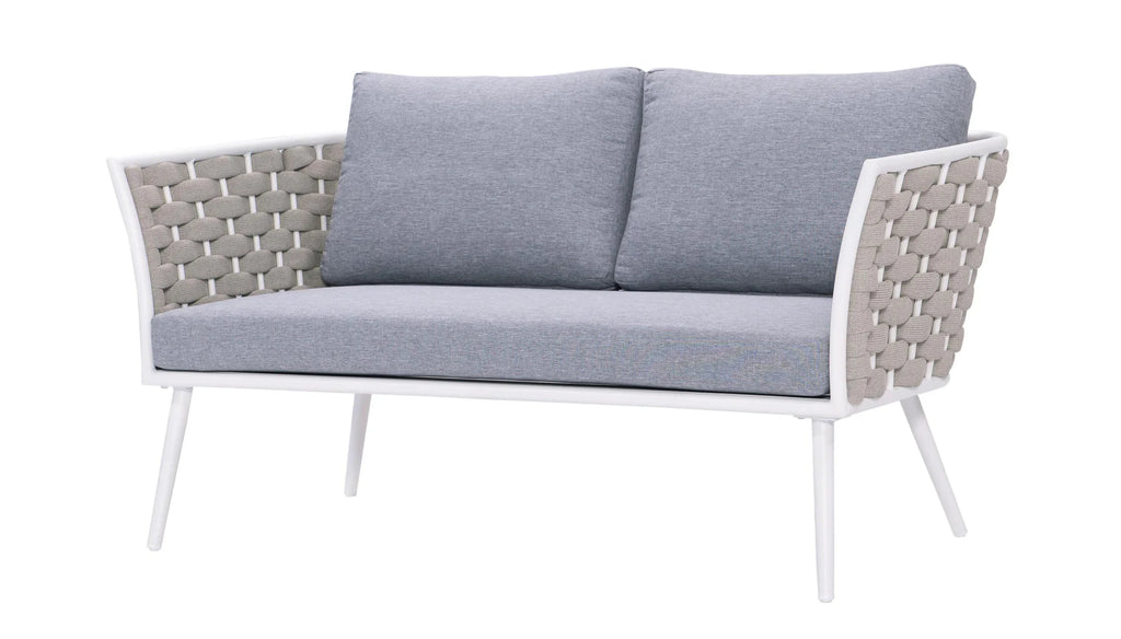 Virasat Outdoor Garden Balcony Sofa Set 2 Seater, 2 Single Seater and 1 Center Table Set, Braid & Rope (White + Cream)-VIRASAT FURNITURE & FURNISHING