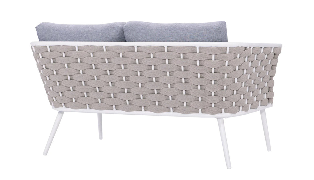 Virasat Outdoor Garden Balcony Sofa Set 2 Seater, 2 Single Seater and 1 Center Table Set, Braid & Rope (White + Cream)-VIRASAT FURNITURE & FURNISHING