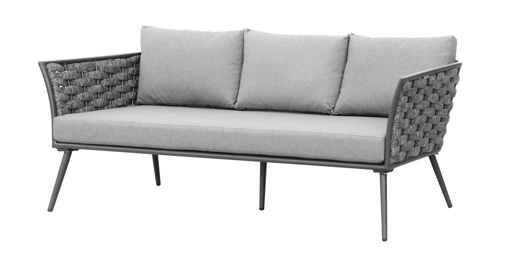Virasat Outdoor Garden Balcony Sofa Set 3 Seater, 2 Single Seater and 1 Center Table Set, Braid & Rope (Grey)-VIRASAT FURNITURE & FURNISHING