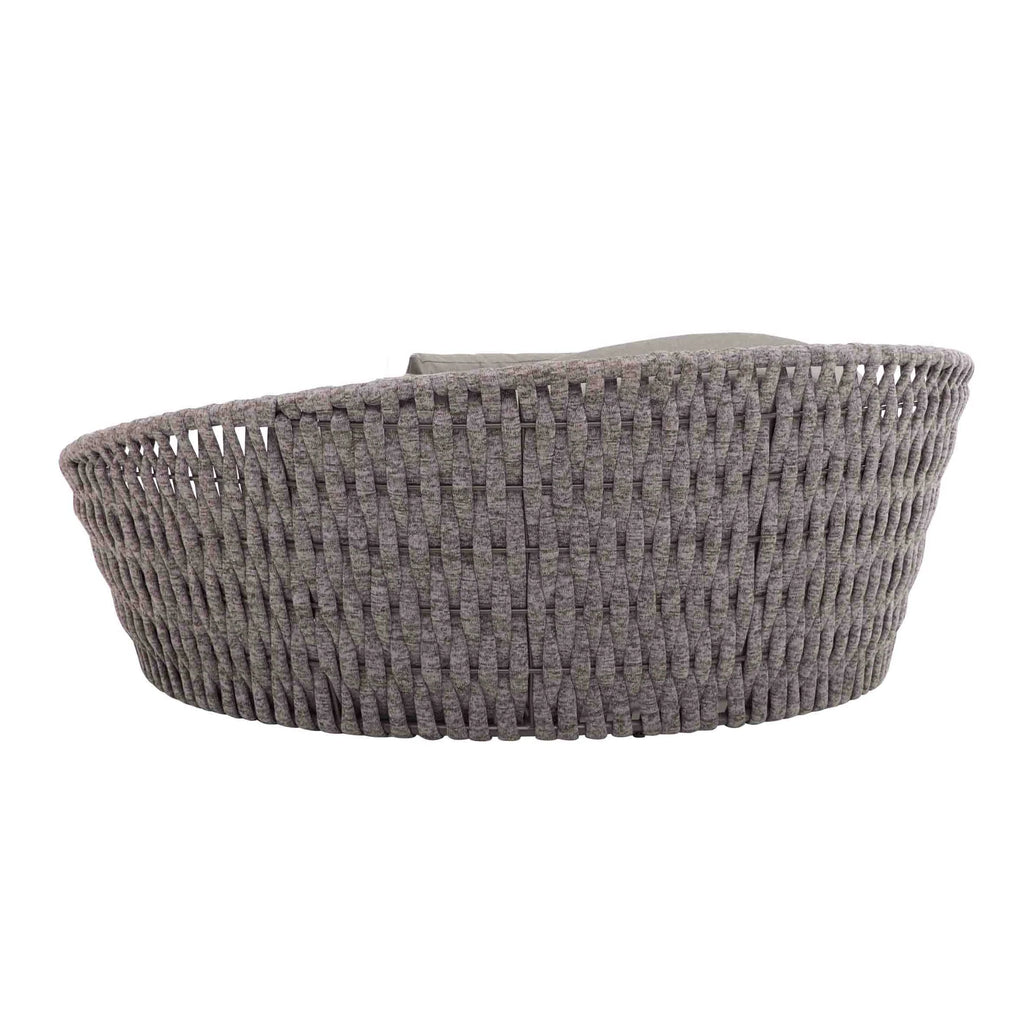 Virasat Outdoor Poolside Sunbed With Cushion Daybed (Dark Grey) Braided & Rope-VIRASAT FURNITURE & FURNISHING