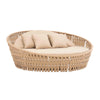 Virasat Outdoor Poolside Sunbed With Cushion Daybed (Tan) Braided & Rope-VIRASAT FURNITURE & FURNISHING