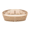 Virasat Outdoor Poolside Sunbed With Cushion Daybed (Tan) Braided & Rope-VIRASAT FURNITURE & FURNISHING