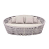 Virasat Outdoor Poolside Sunbed With Cushion Daybed ( Light Grey) Braided & Rope-VIRASAT FURNITURE & FURNISHING