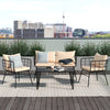 Virasat Outdoor Sofa Set 2 Seater, 2 Single Seater and 1 Center Table Set (Black + Beige)-VIRASAT FURNITURE & FURNISHING