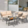 Virasat Outdoor Sofa Set 2 Seater, 2 Single Seater and 1 Center Table Set (Black + Beige)-VIRASAT FURNITURE & FURNISHING