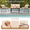 Virasat Outdoor Sofa Set 2 Seater, 2 Single Seater and 1 Center Table Set (Black + Beige)-VIRASAT FURNITURE & FURNISHING