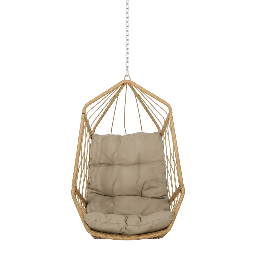Virasat Single Seater Hanging Swing Without Stand For Balcony, Garden Swing (Honey)-VIRASAT FURNITURE & FURNISHING