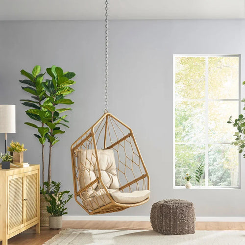 VIRASAT FURNITURE INES SINGLE SEATER HANGING SWING WITHOUT STAND FOR BALCONY & GARDEN SWING (HONEY)