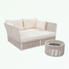 Virasat Outdoor Poolside Sunbed With Cushion Daybed And Side Table (Braided & Rope)-VIRASAT FURNITURE & FURNISHING