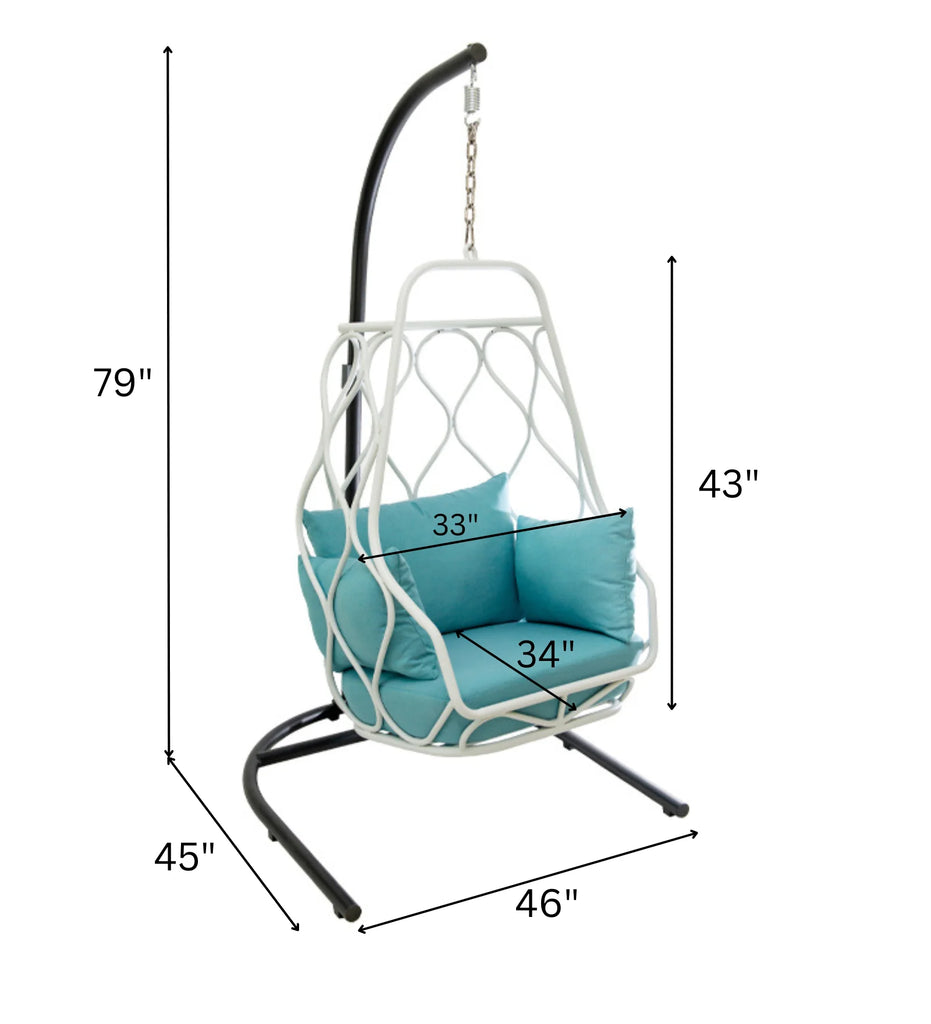 Virasat  Single Seater Hanging Swing With Stand For Balcony, Garden Swing-VIRASAT FURNITURE & FURNISHING