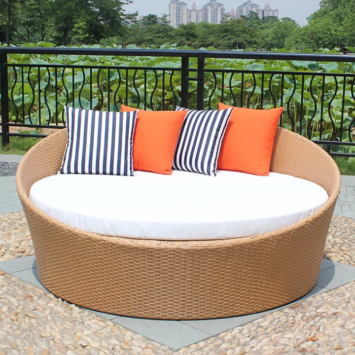 Virasat Vea Outdoor Poolside Sunbed With Cushion Daybed ( Honey )