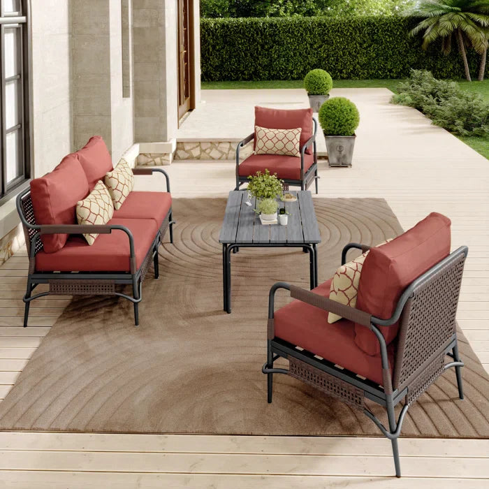 Virasat Outdoor Sofa Set 2 Seater, 2 Single Seater & 1 Center Table (Grey)