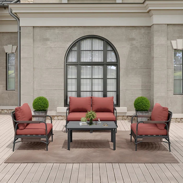 Virasat Outdoor Sofa Set 2 Seater, 2 Single Seater & 1 Center Table (Grey)