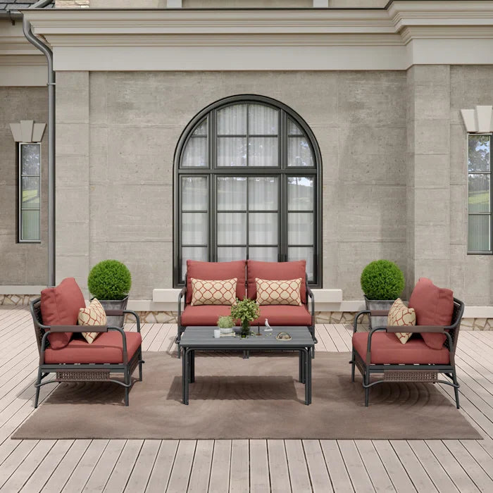Virasat Outdoor Sofa Set 2 Seater, 2 Single Seater & 1 Center Table (Grey)
