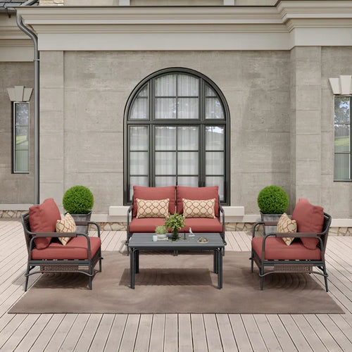 Virasat Outdoor Sofa Set 2 Seater, 2 Single Seater & 1 Center Table (Grey)-VIRASAT FURNITURE & FURNISHING