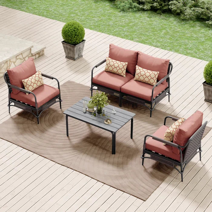 Virasat Outdoor Sofa Set 2 Seater, 2 Single Seater & 1 Center Table (Grey)