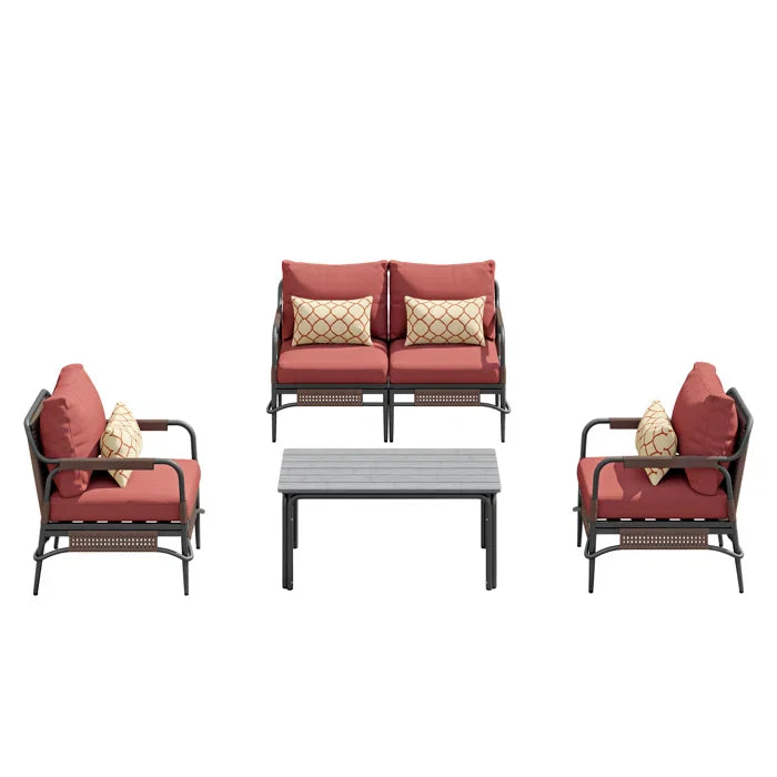 Virasat Outdoor Sofa Set 2 Seater, 2 Single Seater & 1 Center Table (Grey)