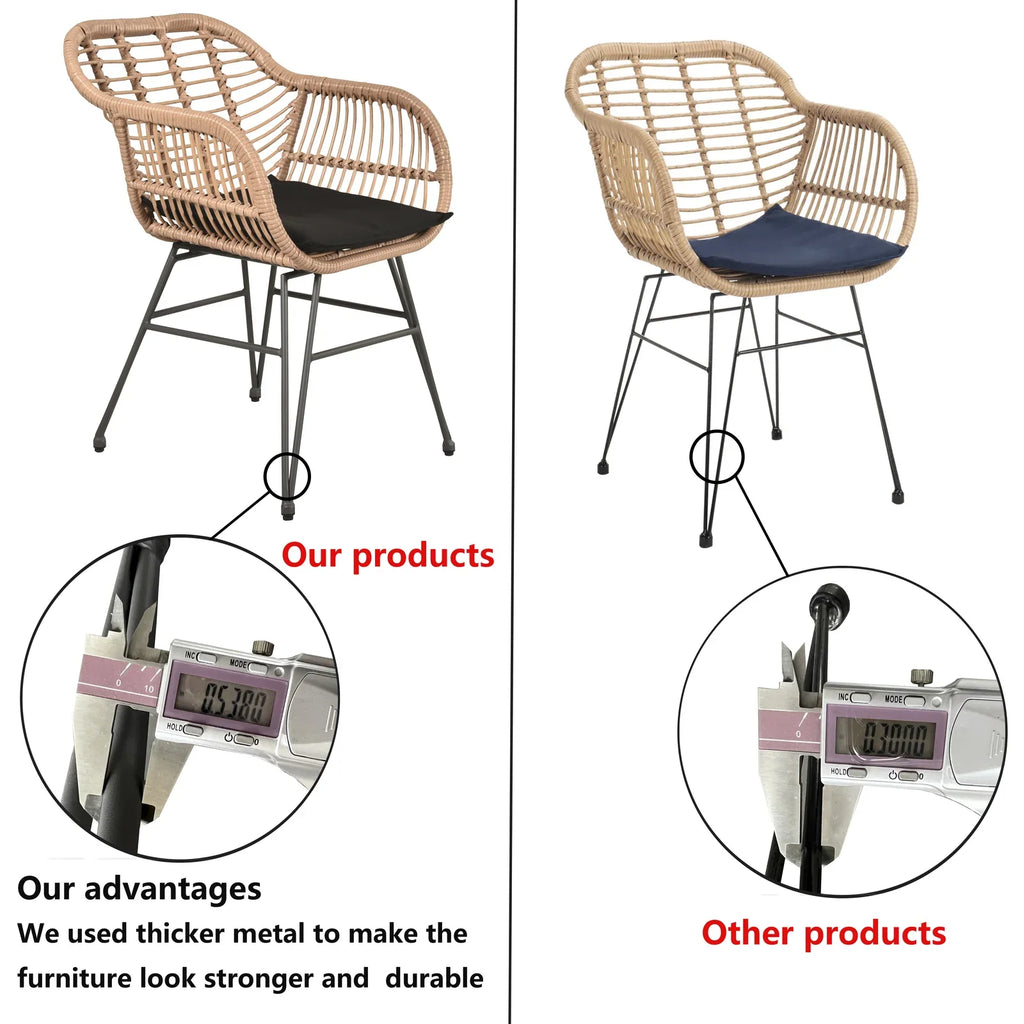 Virasat Outdoor Patio Seating Set 2 Chairs 1 Table-VIRASAT FURNITURE & FURNISHING