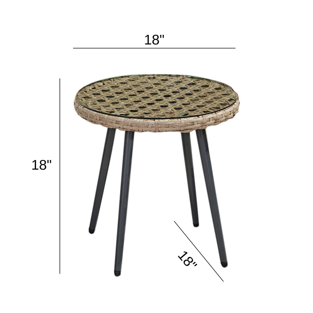 Virasat Outdoor Patio Seating Set 2 Chairs and 1 Table Set Honey-VIRASAT FURNITURE & FURNISHING