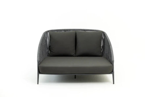 Virasat Outdoor Poolside Sunbed With Cushion Daybed (Grey) Braided & Rope-VIRASAT FURNITURE & FURNISHING