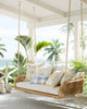 Virasat Double Seater Hanging Swing Without Stand For Balcony, Garden Swing (Honey)-VIRASAT FURNITURE & FURNISHING