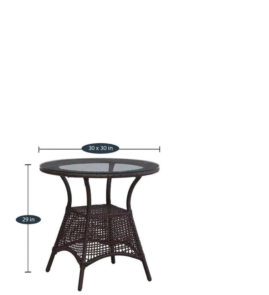 Virasat Outdoor Patio Seating Set 4 Chairs and 1 Table Set (Dark Brown)-VIRASAT FURNITURE & FURNISHING