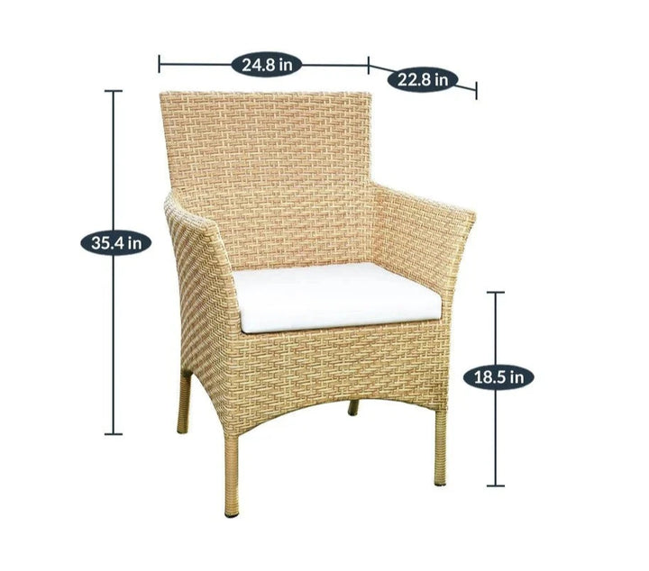 Virasat Babai Outdoor Patio Seating Set 2 Chairs and 1 Table Set (Cream)