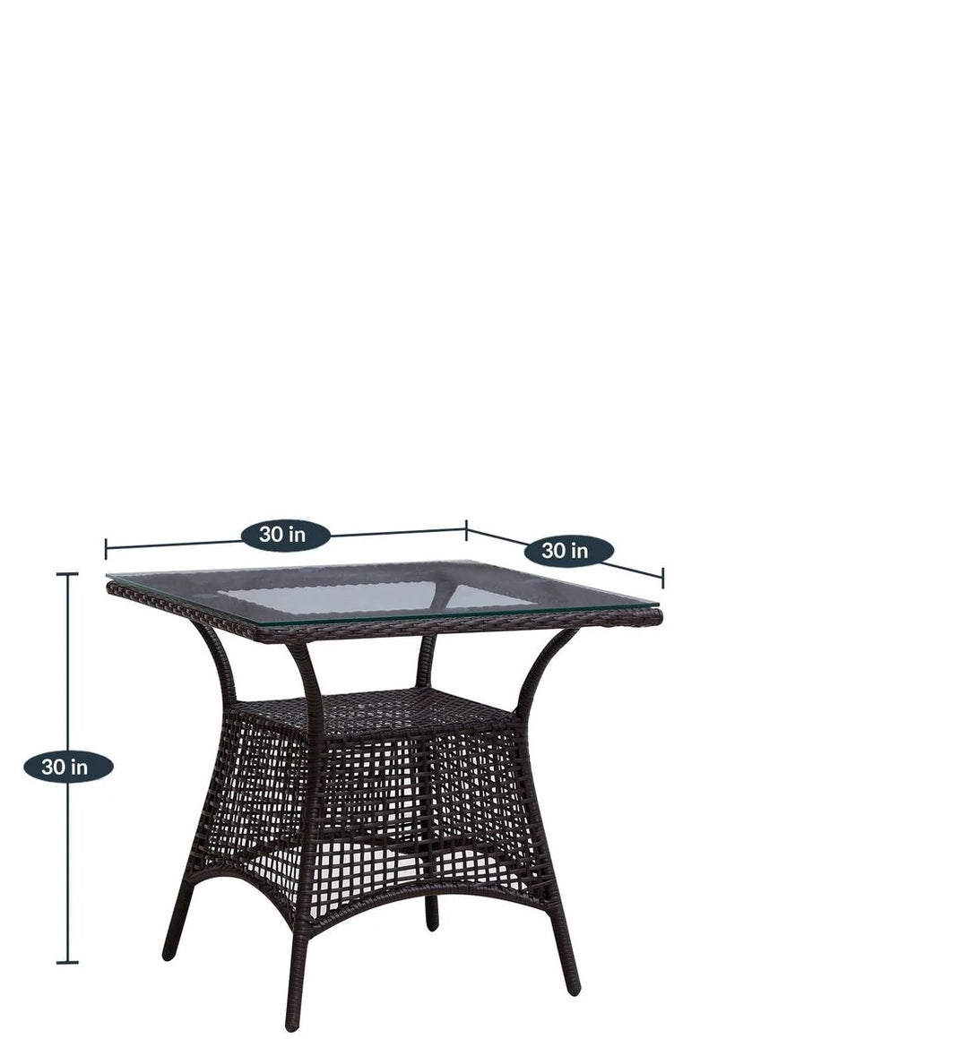 Virasat Dushtu Outdoor Patio Seating Set 4 Chairs and 1 Table Set (Dark Brown)