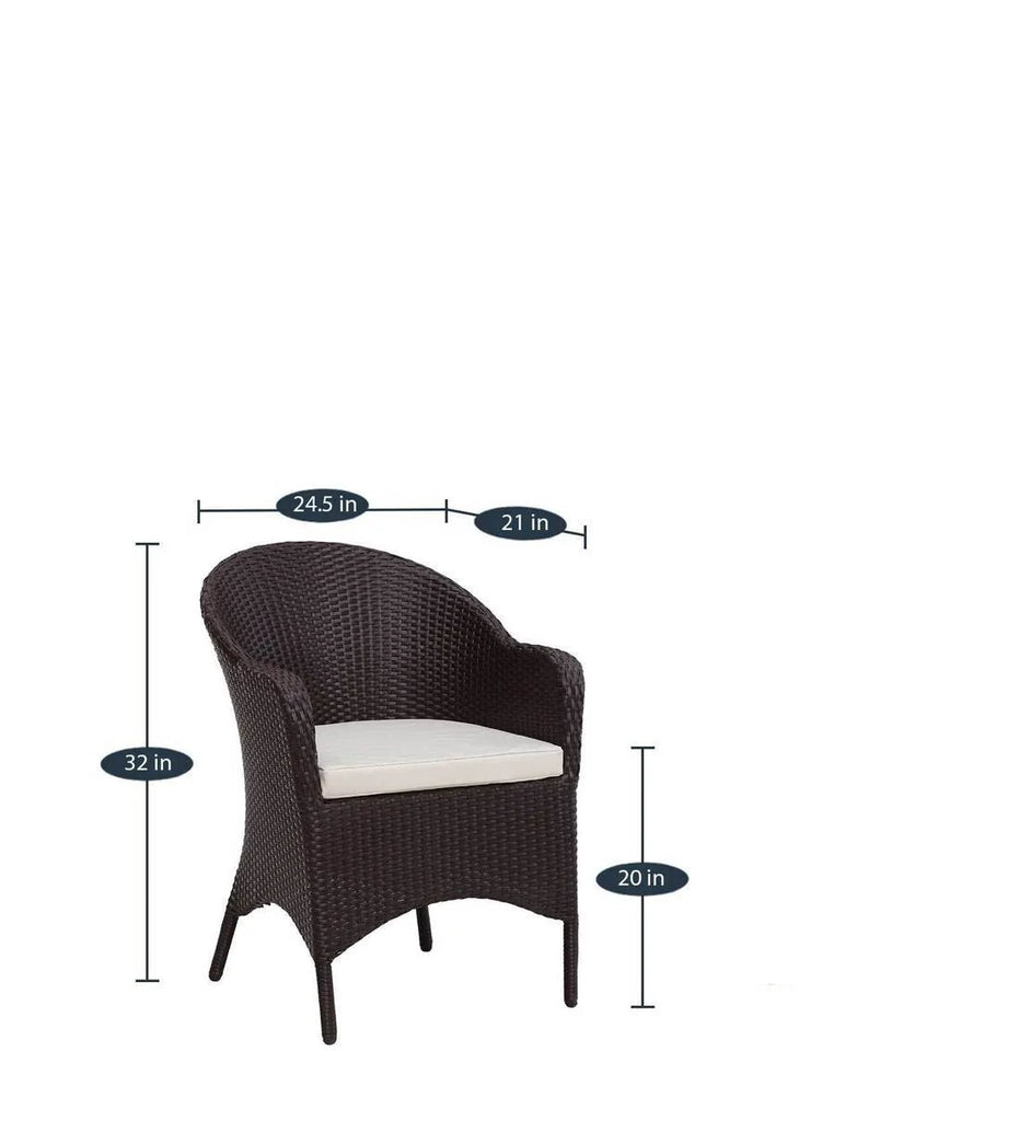Virasat Outdoor Patio Seating Set 4 Chairs and 1 Table Set (Dark Brown)-VIRASAT FURNITURE & FURNISHING