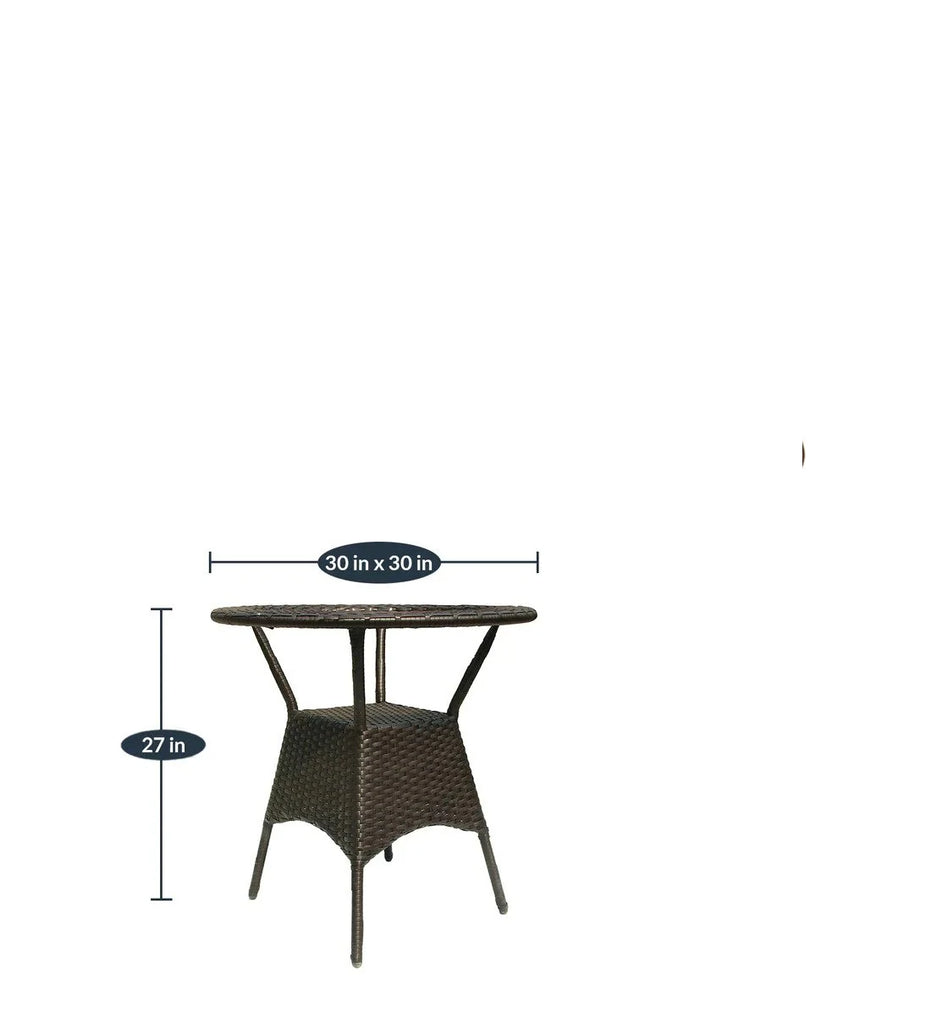 Virasat  Outdoor Patio Seating Set 4 Chairs and 1 Table Set (Brown)-VIRASAT FURNITURE & FURNISHING