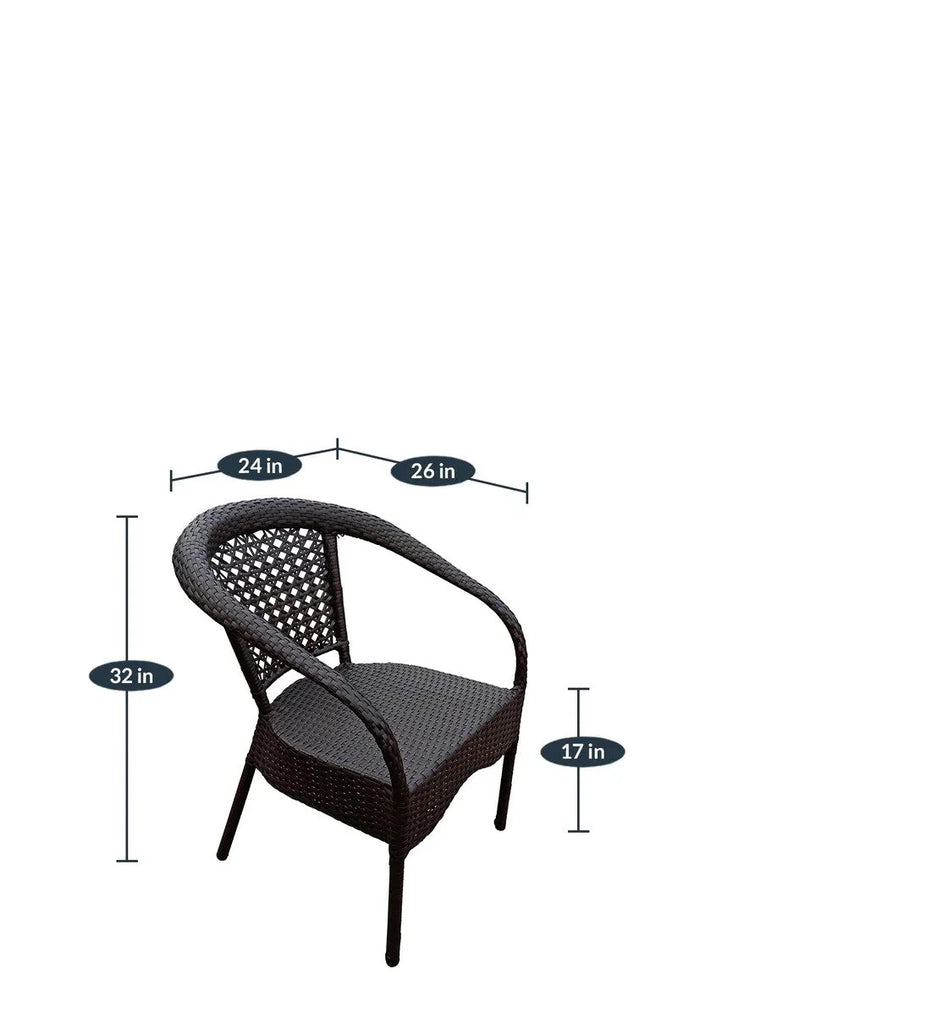 Virasat  Outdoor Patio Seating Set 4 Chairs and 1 Table Set (Brown)-VIRASAT FURNITURE & FURNISHING