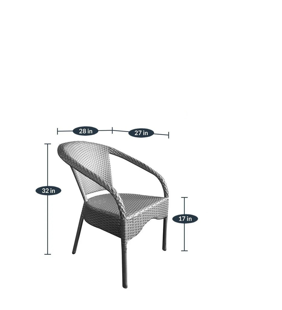 Virasat Outdoor Patio Seating Set 4 Chairs and 1 Table Set (Silver)-VIRASAT FURNITURE & FURNISHING