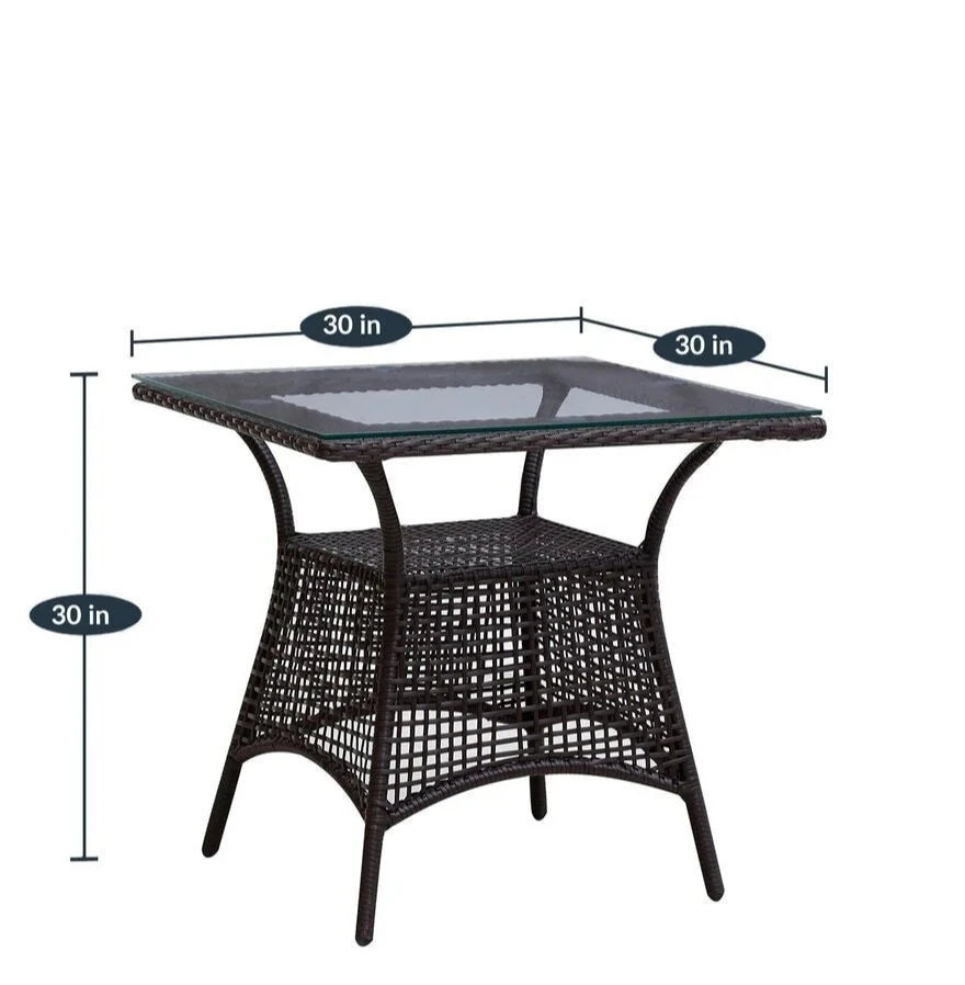 Virasat Outdoor Patio Seating Set 2 Chairs and 1 Table Set (Brown)-VIRASAT FURNITURE & FURNISHING