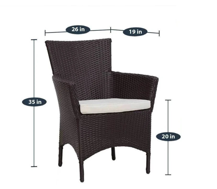 Virasat Outdoor Patio Seating Set 2 Chairs and 1 Table Set (Brown)-VIRASAT FURNITURE & FURNISHING