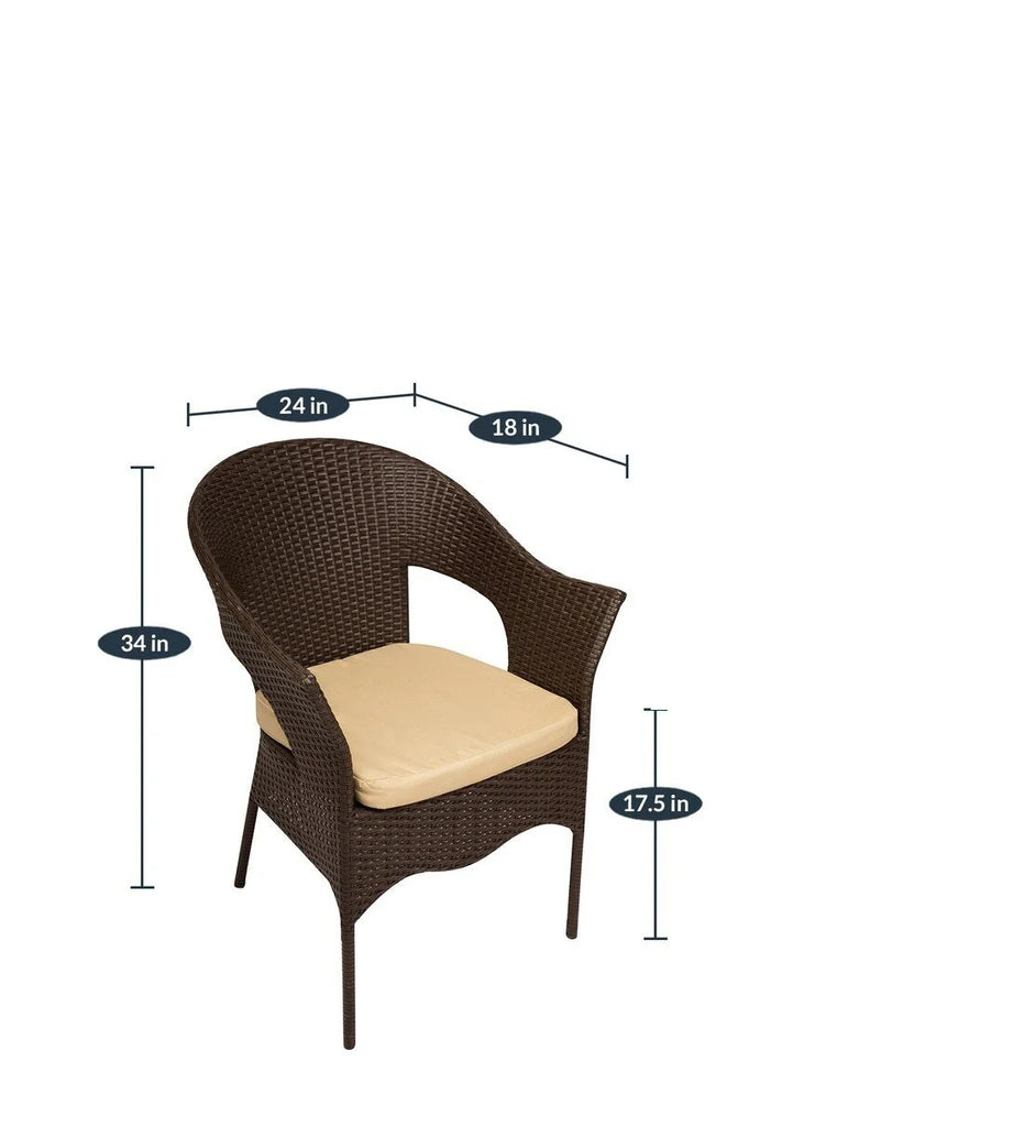 Virasat Outdoor Patio Seating Set 2 Chairs and 1 Table Set (Brown)-VIRASAT FURNITURE & FURNISHING