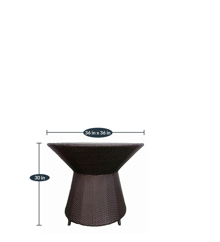 Virasat Outdoor Patio Seating Set 4 Chairs and 1 Table Set (Brown)-VIRASAT FURNITURE & FURNISHING