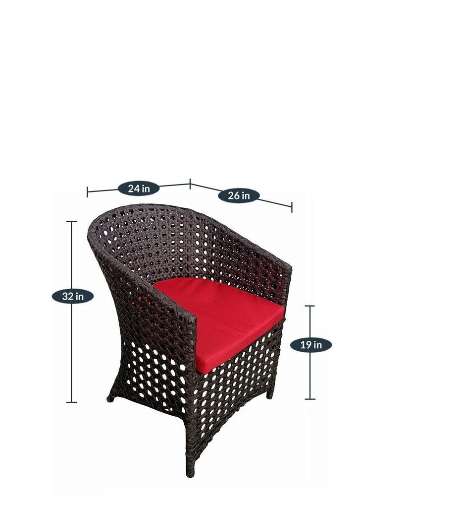 Virasat Outdoor Patio Seating Set 4 Chairs and 1 Table Set (Brown)-VIRASAT FURNITURE & FURNISHING