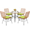 Virasat Outdoor Patio Seating Set 4 Chairs and 1 Table Set (Honey)-VIRASAT FURNITURE & FURNISHING
