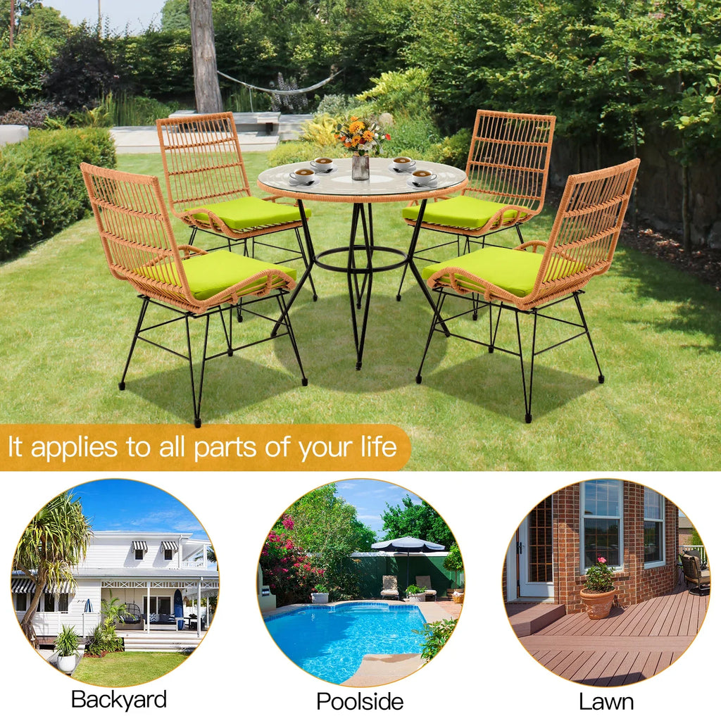 Virasat Outdoor Patio Seating Set 4 Chairs and 1 Table Set (Honey)-VIRASAT FURNITURE & FURNISHING