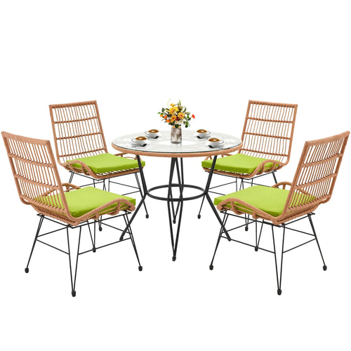 Virasat Outdoor Patio Seating Set 4 Chairs and 1 Table Set (Honey)-VIRASAT FURNITURE & FURNISHING