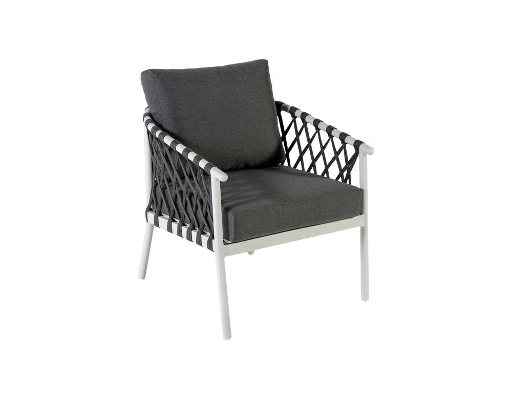 Virasat Outdoor Sofa Set 2 Seater, 2 Single Seater and 1 Center Table (White + Grey) Braided & Rope-VIRASAT FURNITURE & FURNISHING