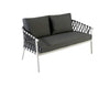 Virasat Outdoor Sofa Set 2 Seater, 2 Single Seater and 1 Center Table (White + Grey) Braided & Rope-VIRASAT FURNITURE & FURNISHING