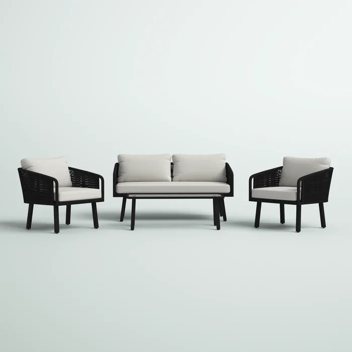 Virasat Outdoor Sofa Set 2 Seater, 2 Single Seater And 1 Table Set Braided & Rope
