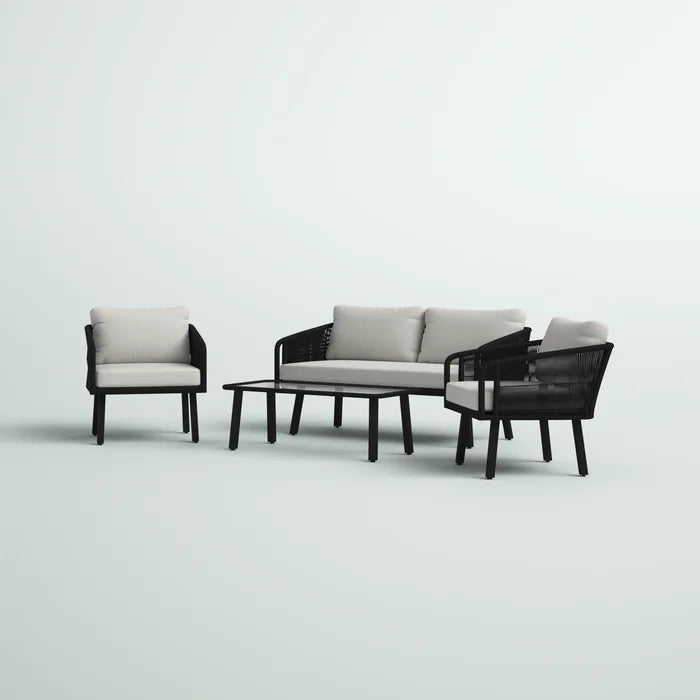 Virasat Outdoor Sofa Set 2 Seater, 2 Single Seater And 1 Table Set Braided & Rope-VIRASAT FURNITURE & FURNISHING