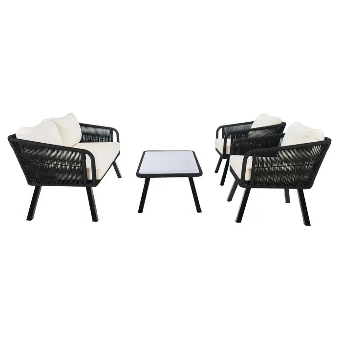 Virasat Outdoor Sofa Set 2 Seater, 2 Single Seater And 1 Table Set Braided & Rope-VIRASAT FURNITURE & FURNISHING