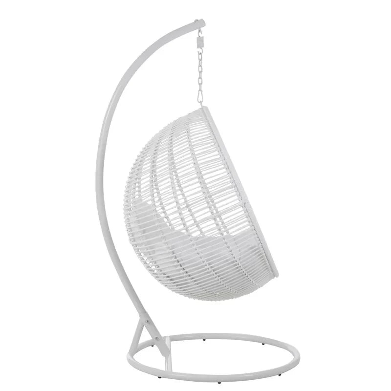 Virasat Donato Single Seater Hanging Swing With Stand For Balcony , Garden Swing (White)