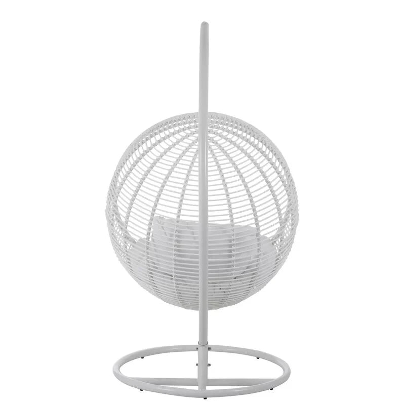 Virasat Single Seater Hanging Swing With Stand For Balcony, Garden Swing (White)-VIRASAT FURNITURE & FURNISHING
