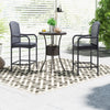 Virasat Outdoor Patio Bar Sets 2 Chairs and 1 Table (Black)-VIRASAT FURNITURE & FURNISHING