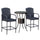 Virasat Outdoor Patio Bar Sets 2 Chairs and 1 Table (Black)-VIRASAT FURNITURE & FURNISHING